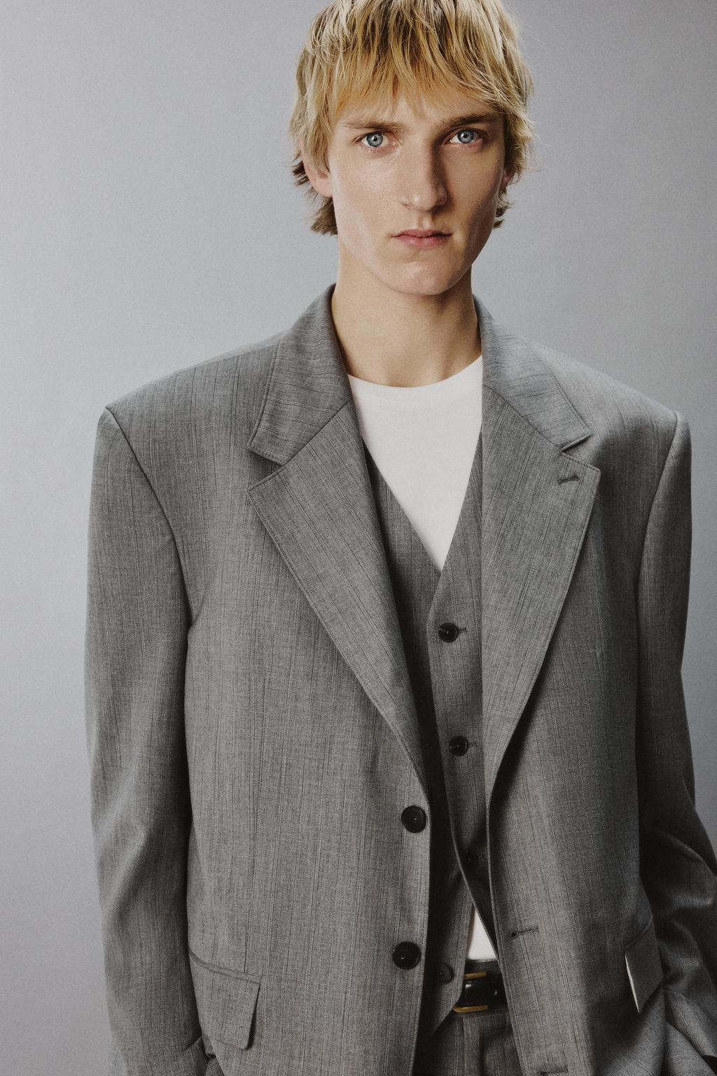 LIMITED EDITION STRIPED TEXTURED SUIT BLAZER - Zara фото 5