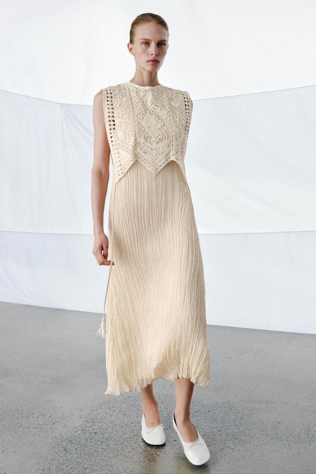 ZW COLLECTION COMBINED DRESS WITH DETACHABLE OVERLAY - Zara фото 4