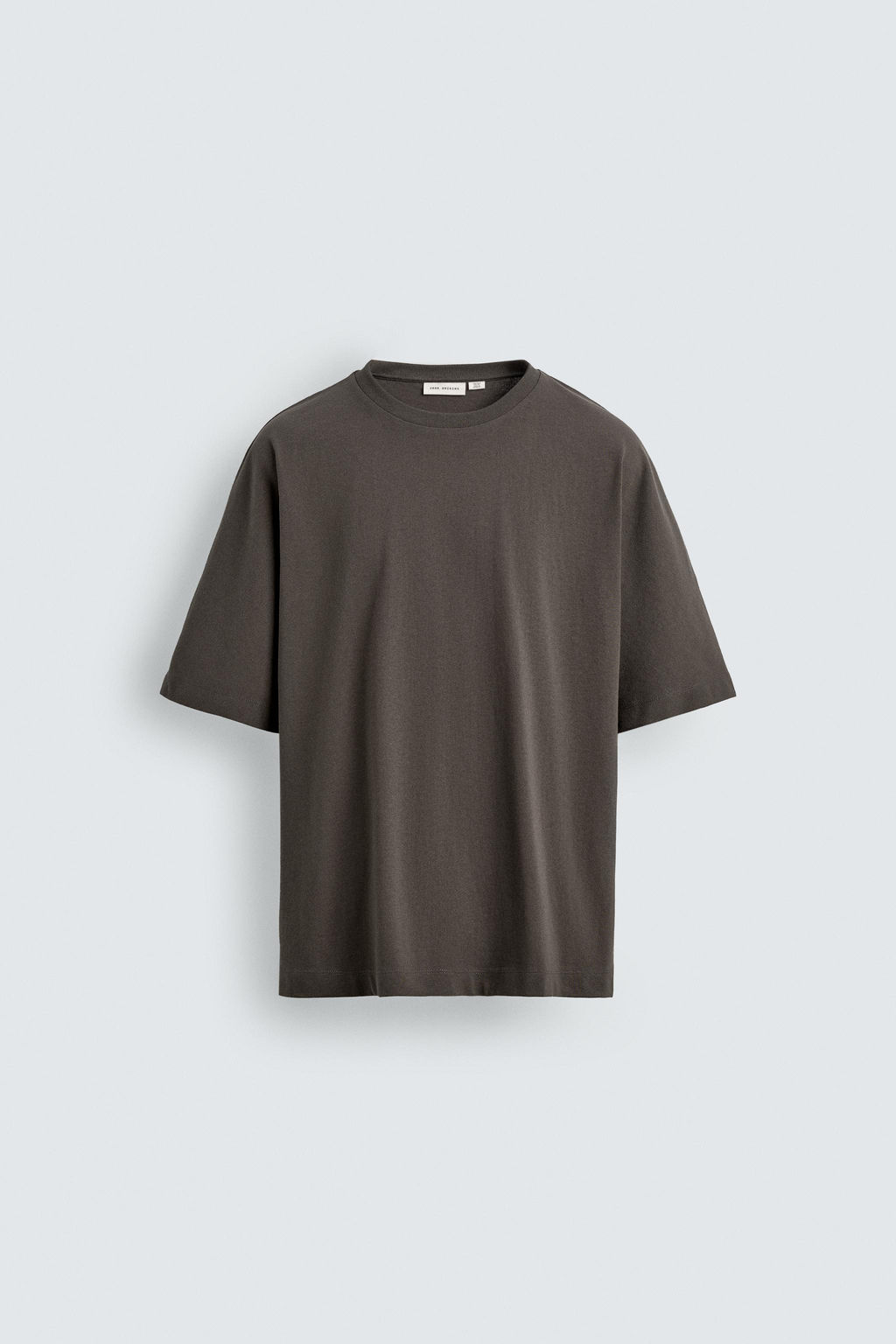 CAMISETA REGULAR FIT LAVADA / Gris topo - Zara фото 7