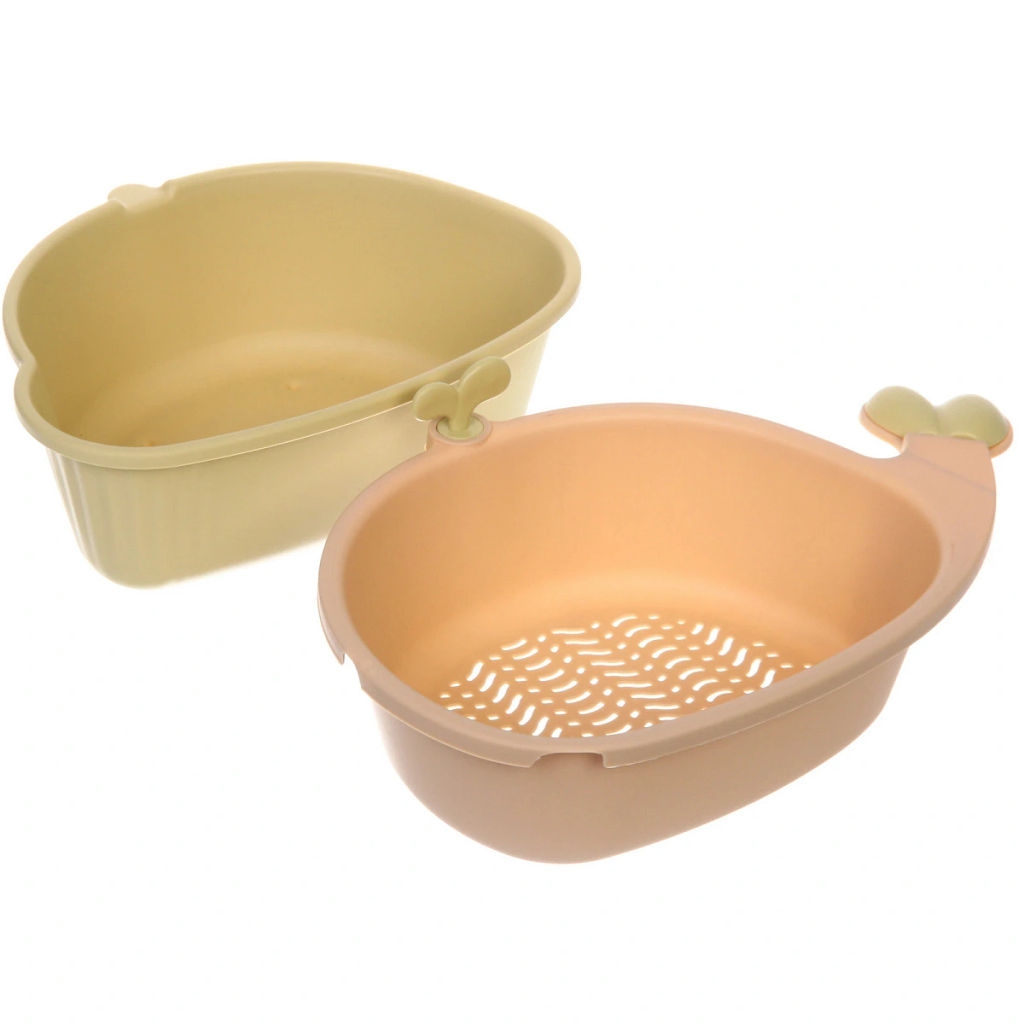 Цена за 2 шт. Дуршлаг пластиковый "SEGRETO" Кит 33*21,5*12см оливковый