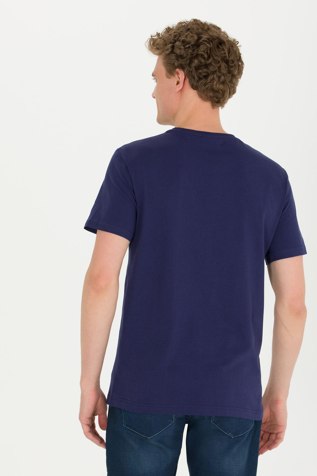 Erkek Lacivert Bisiklet Yaka Ti__rt