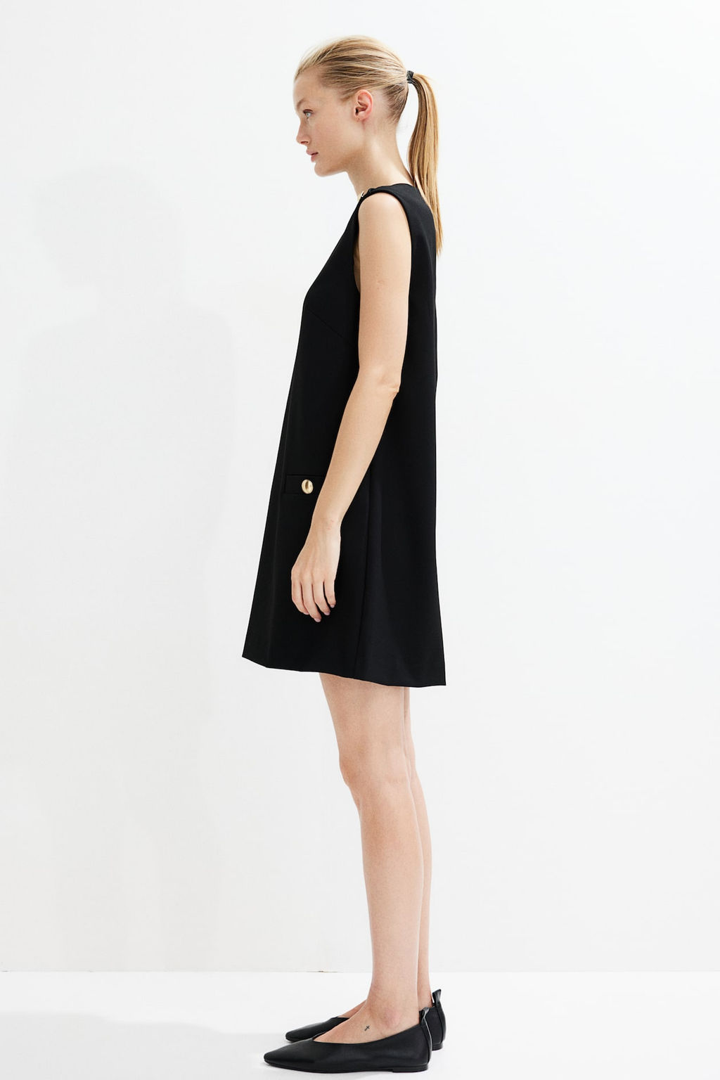 Minivestido con botones decorativos - H&m фото 4