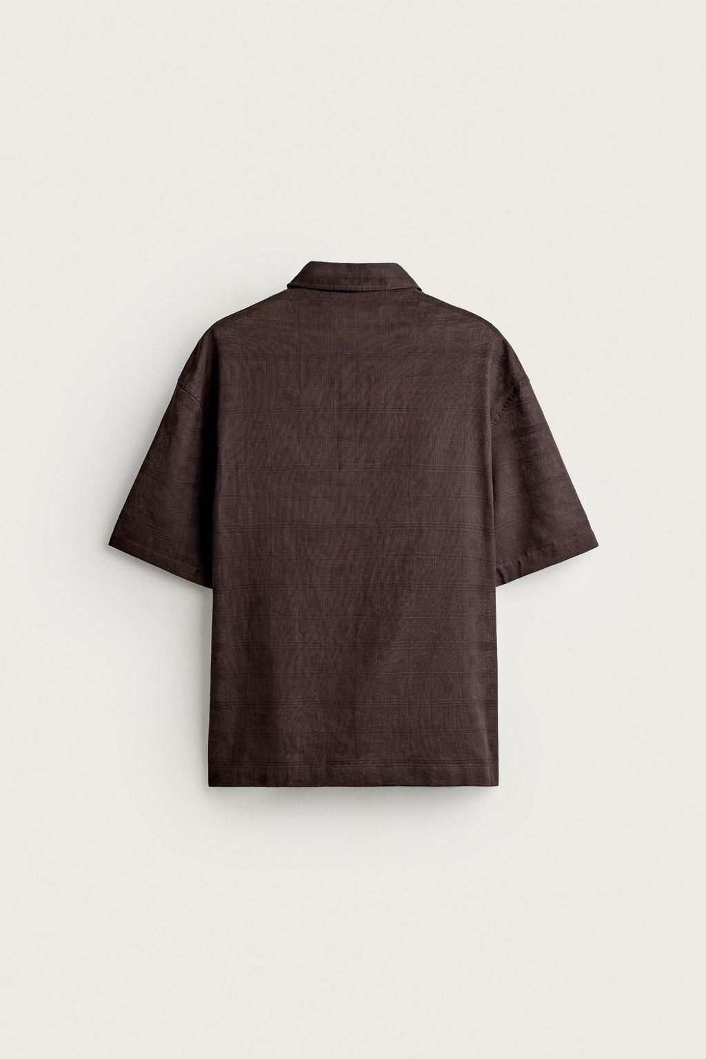 CAMISA POLO LINO - ALGOD?N / Chocolate - Zara фото 7