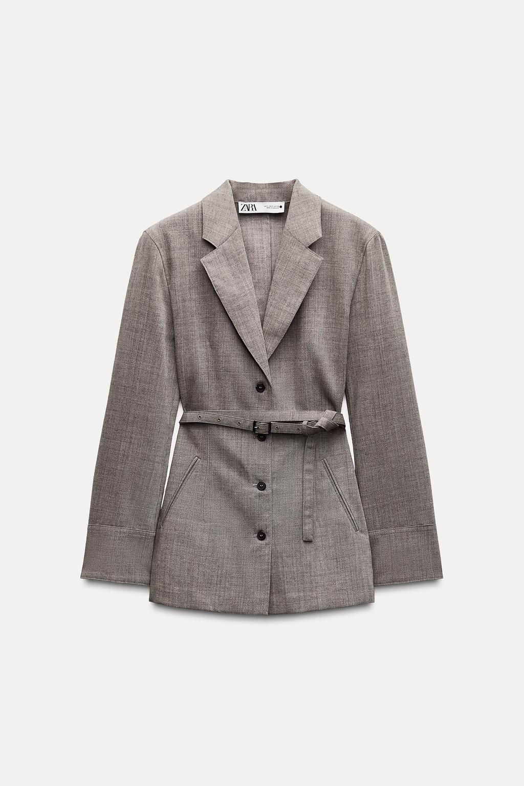 ZW COLLECTION 100% WOOL BELTED BLAZER - Zara фото 4