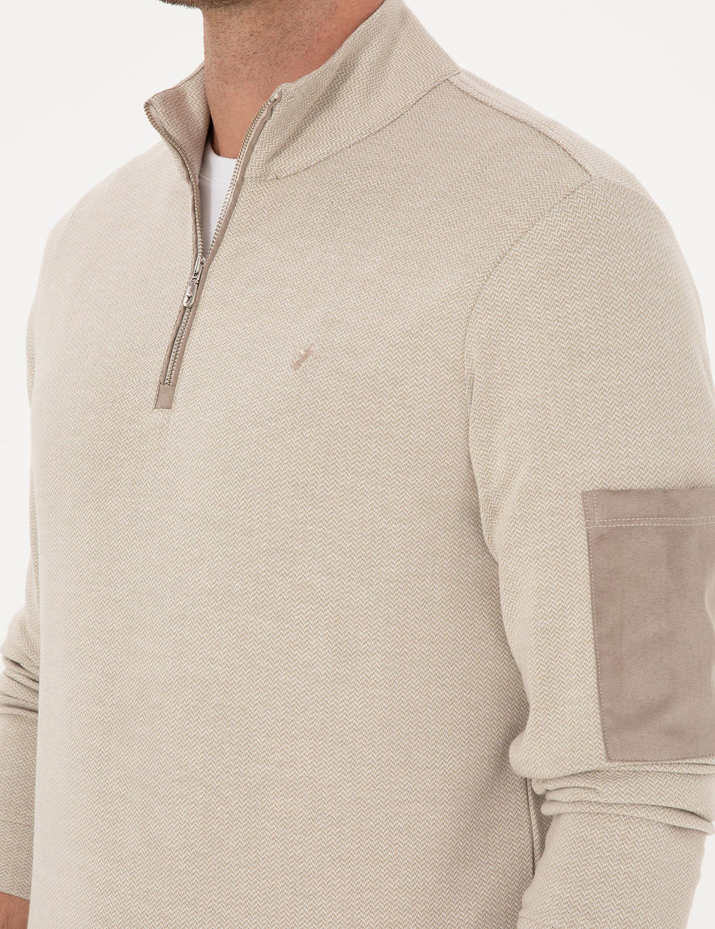 Bej Regular Fit Sweatshirt - Cacharel фото 7