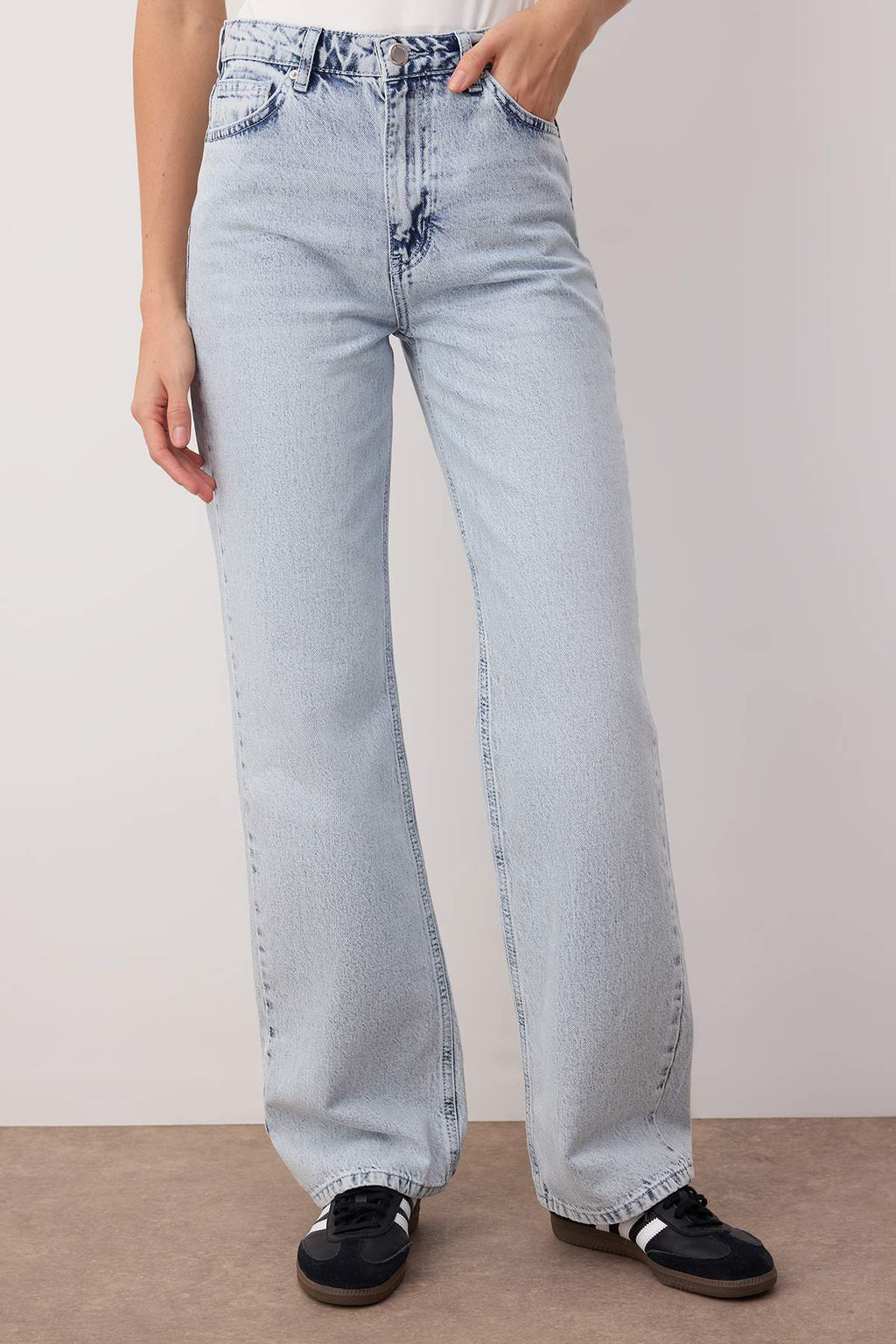 TRENDYOLMILLA Mavi Yuksek Bel Wide Leg Jeans TWOSS22JE0242  фото 15