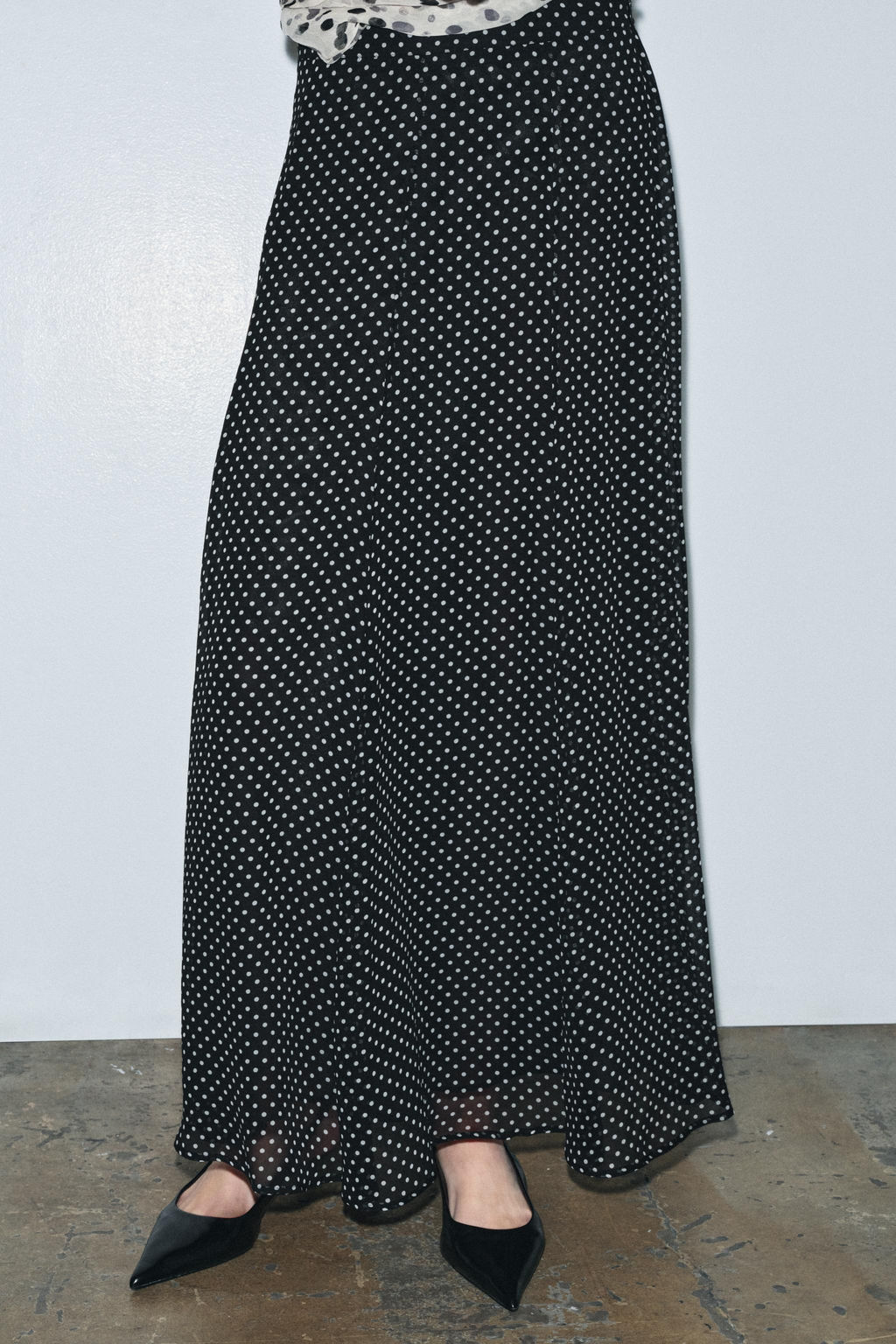 ZW COLLECTION POLKA DOT LONG SKIRT - Zara фото 9