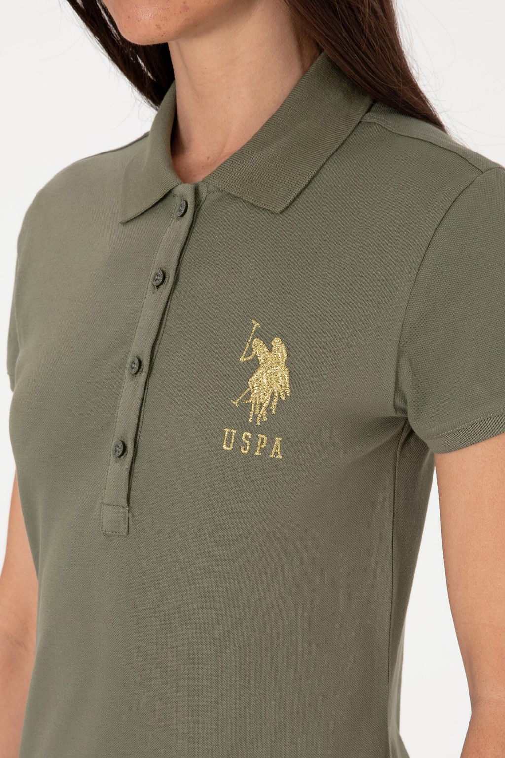 Kad_n Koyu Haki Polo Yaka Mini Boy _rme Elbise - U.s. polo assn фото 6