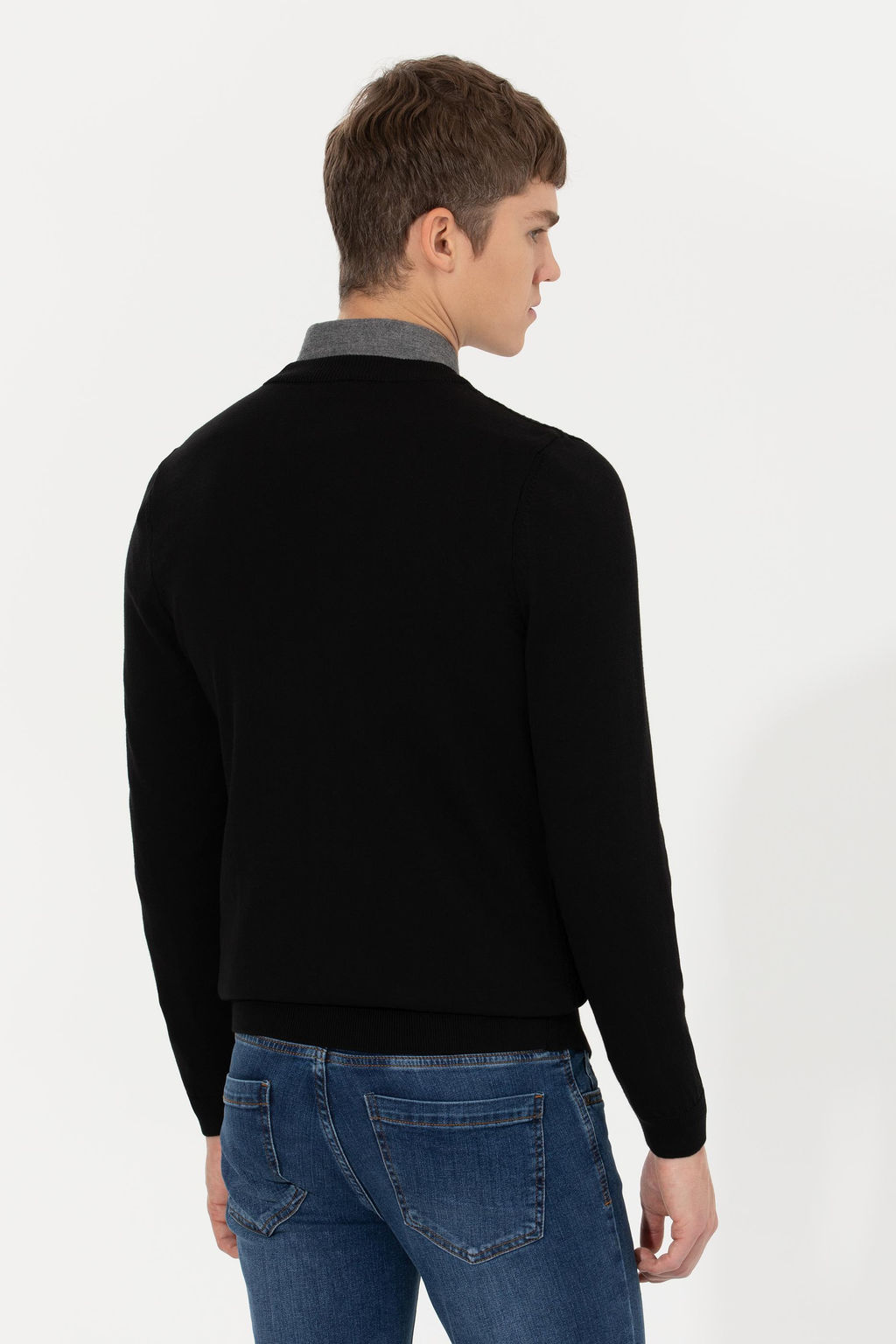 Мужской черный базовый трикотажный кардиган Неожиданная скидка в корзине - U.s. polo assn фото 5