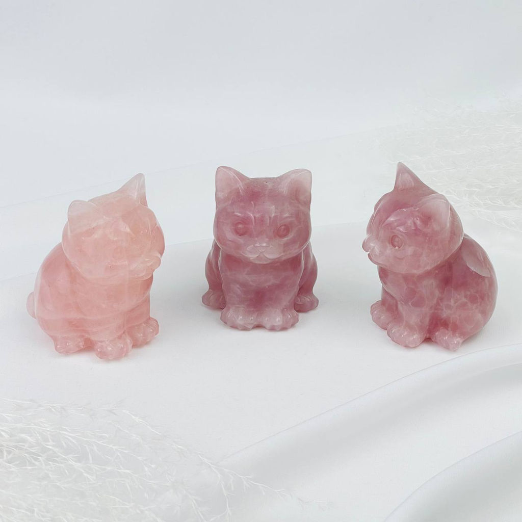 Фигурка Кот из Розового кварца