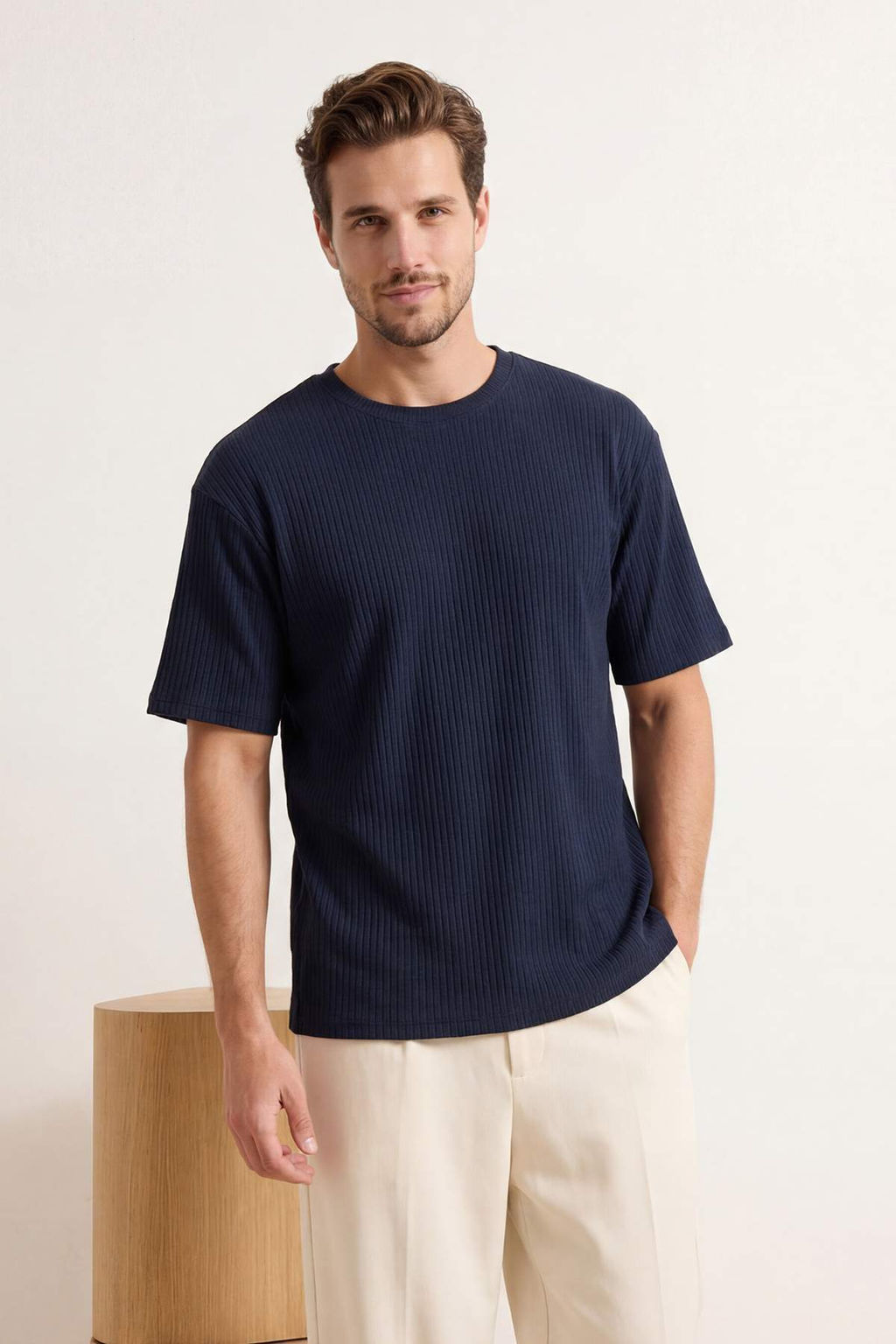 Kahverengi Dusuk Omuz Regular Fit Dokulu T-Shirt TMNSS26TS00005 - Trendyolmilla фото 11