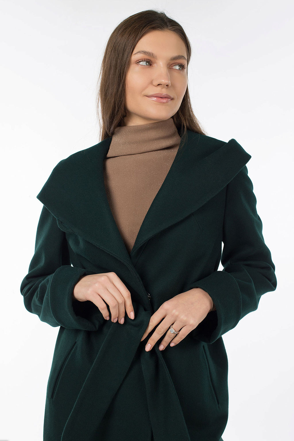 01-07658 Пальто женское демисезонное(пояс) - El podio фото 8