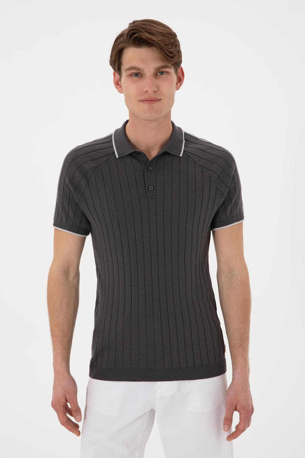Erkek Slim Fit Bisiklet Yaka Antrasit Ti__rt - U.s. polo assn фото 3