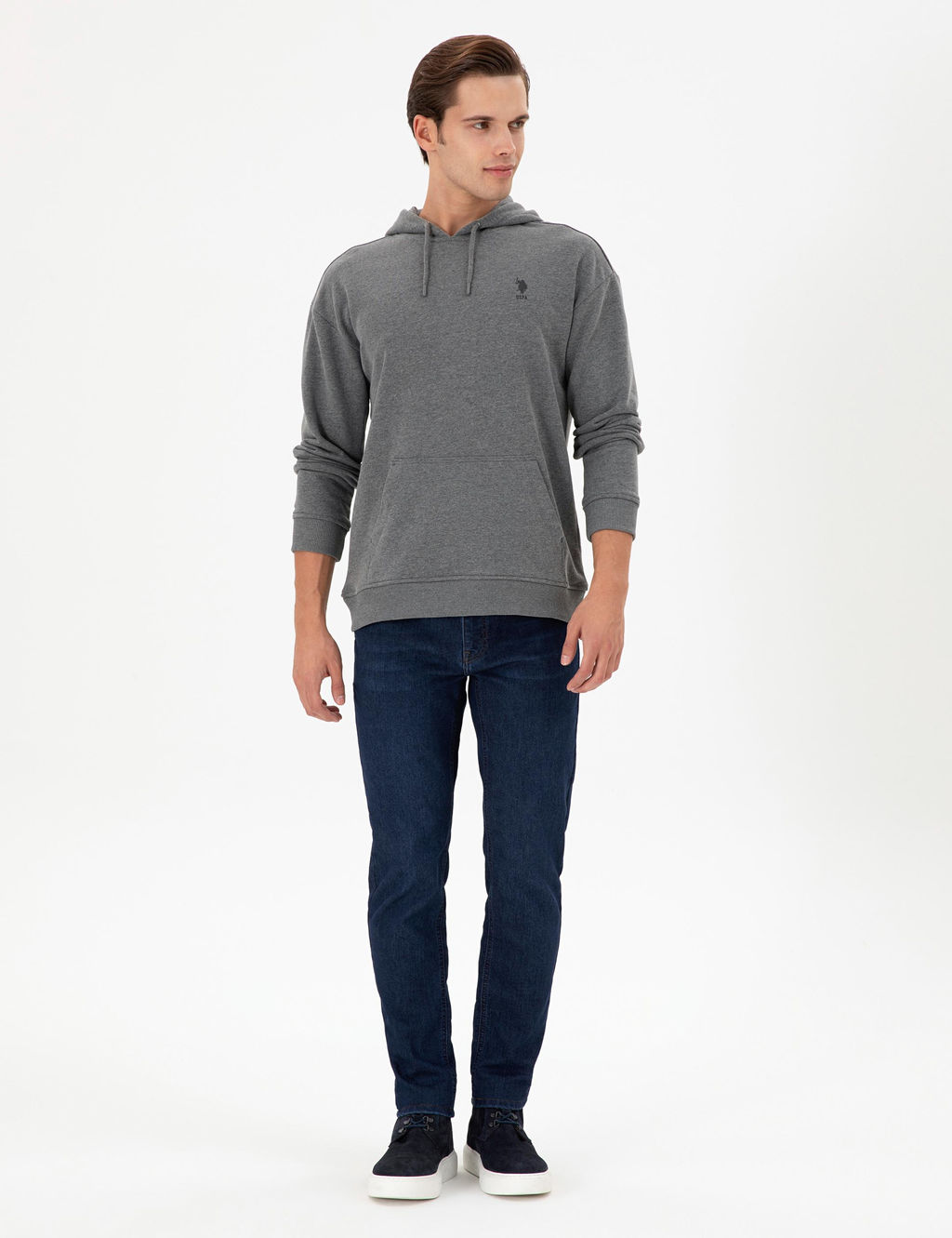 Мужской базовый свитшот антрацитовый меланж Неожиданная скидка в корзине - U.s. polo assn фото 4