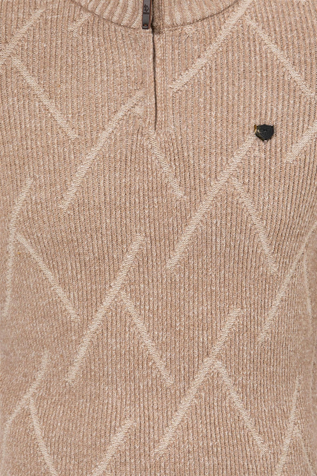 U. S. Polo Assn Мужской светло-коричневый меланжевый трикотажный свитер с высоким воротником - U.s. polo assn фото 12