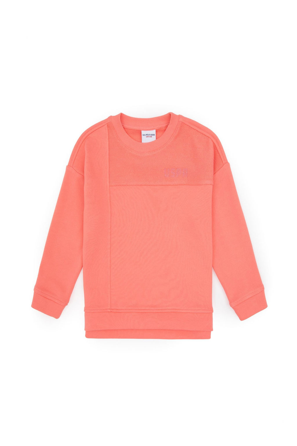 K_z _ocuk Neon Pembe Bisiklet Yaka Sweatshirt