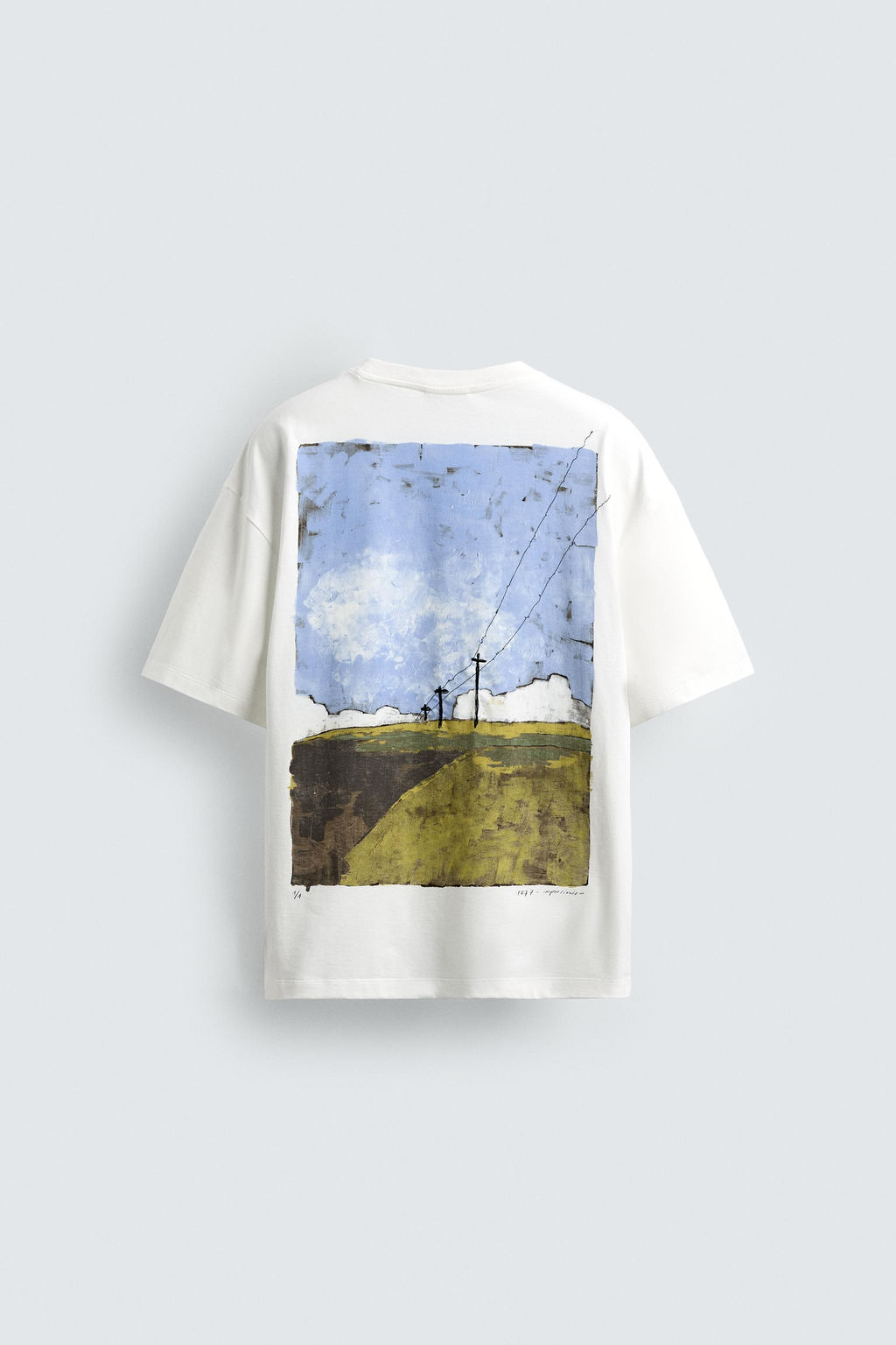 CAMISETA ESTAMPADO PAISAJE / Blanco