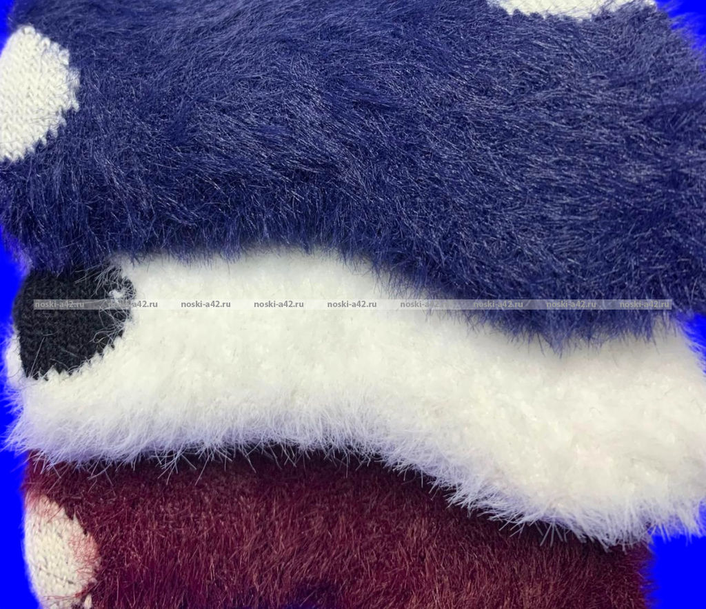 Цена за 10 шт. Ecosocks носки женские ангора НОРКА ШЕРСТЬ высокие ГОРОХ арт. 6624