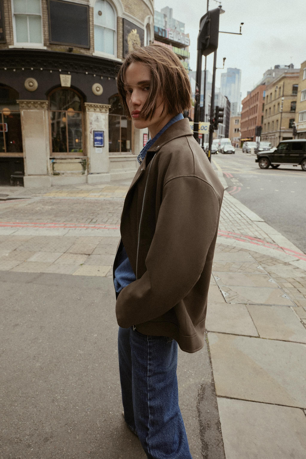 FAUX SUEDE BIKER JACKET - Zara фото 5