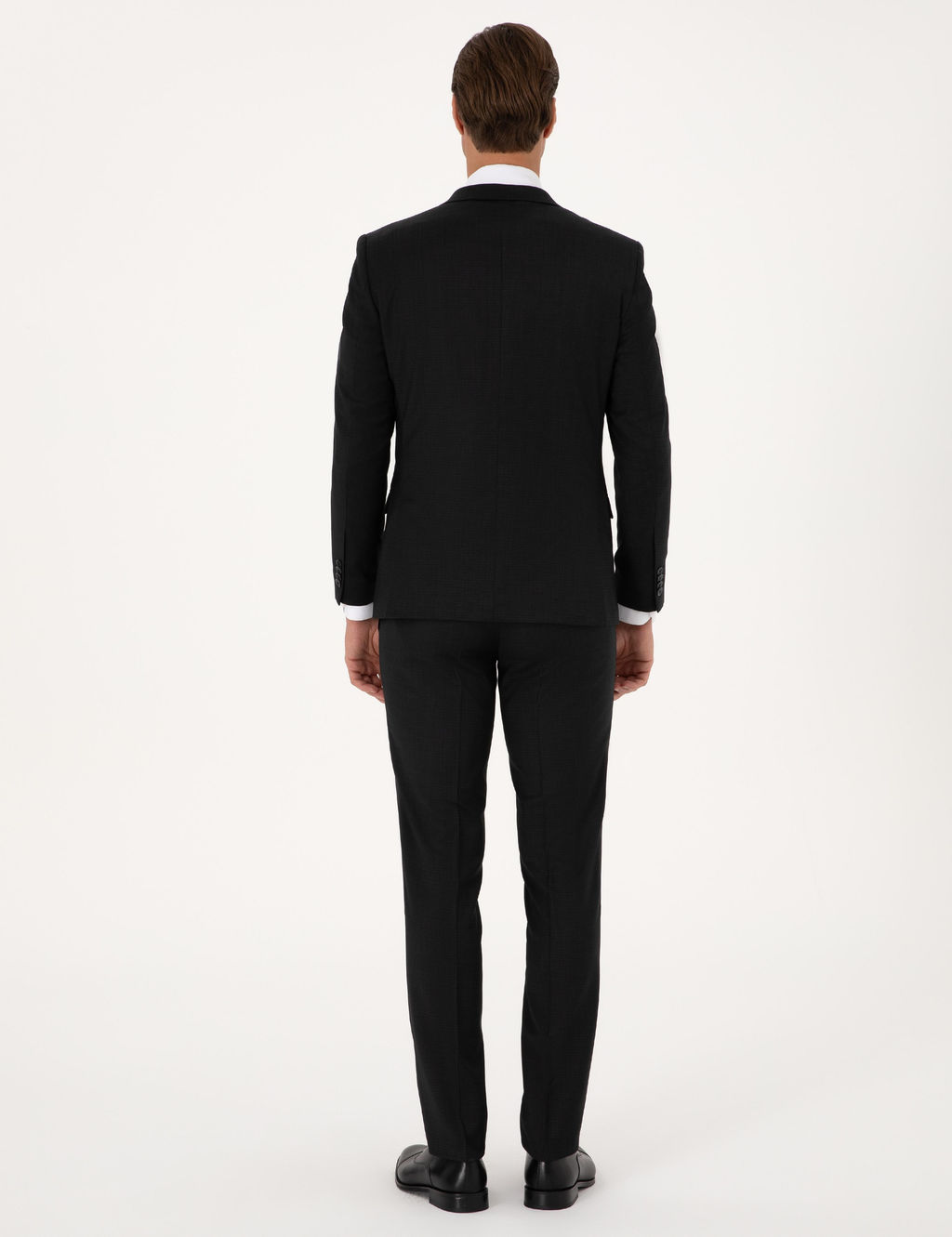 Siyah Ex. Slim Fit Y_n Kar___ml_ Tak_m Elbise