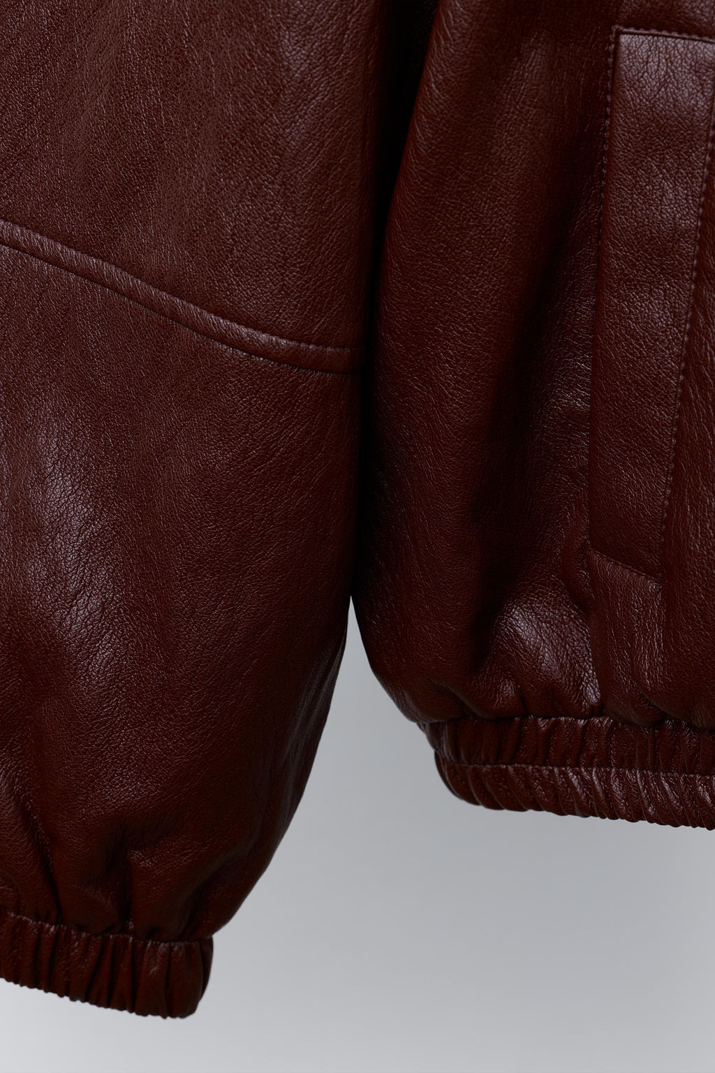LEATHER-EFFECT BOMBER JACKET - Zara фото 6