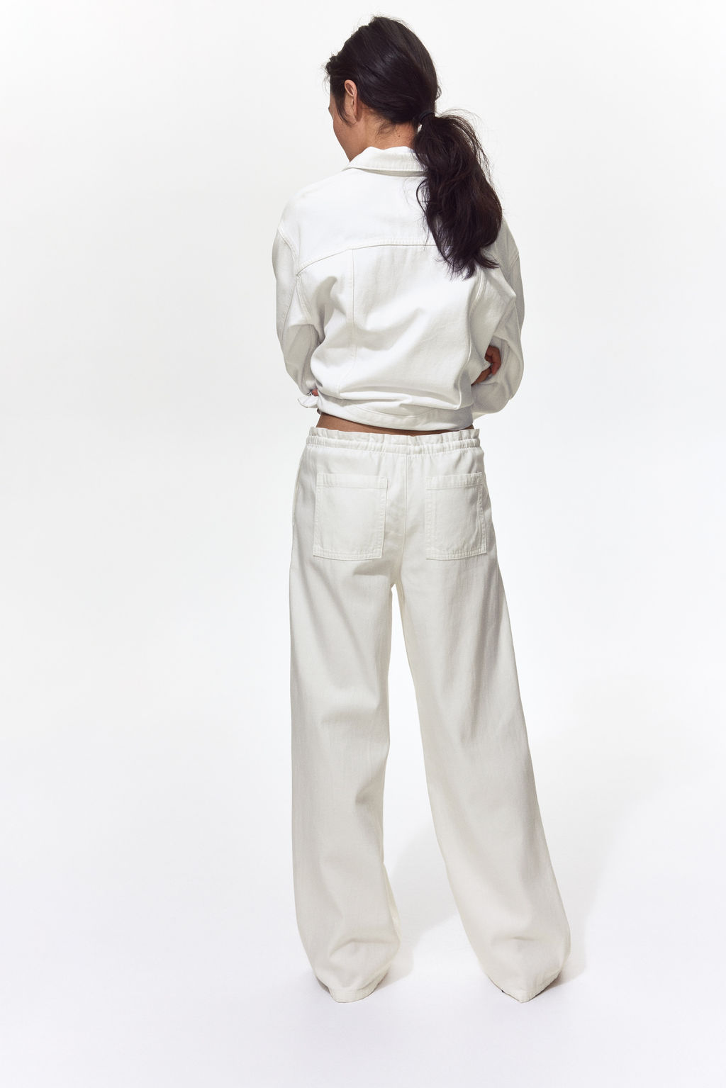 Pantal?n denim con cintura el?stica - H&m фото 8