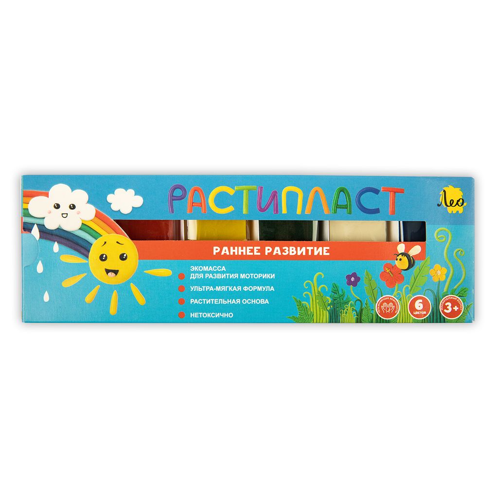Лео Расти Пластилин растительный РАСТИпласт LRP-0106 120 г ( в картонной упаковке ) 6 цв фото 4