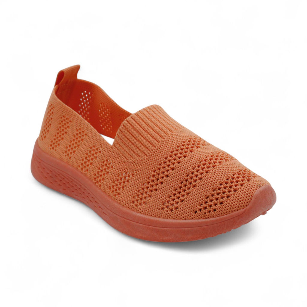 Мокасины текстильные 2252-17 оранжевые