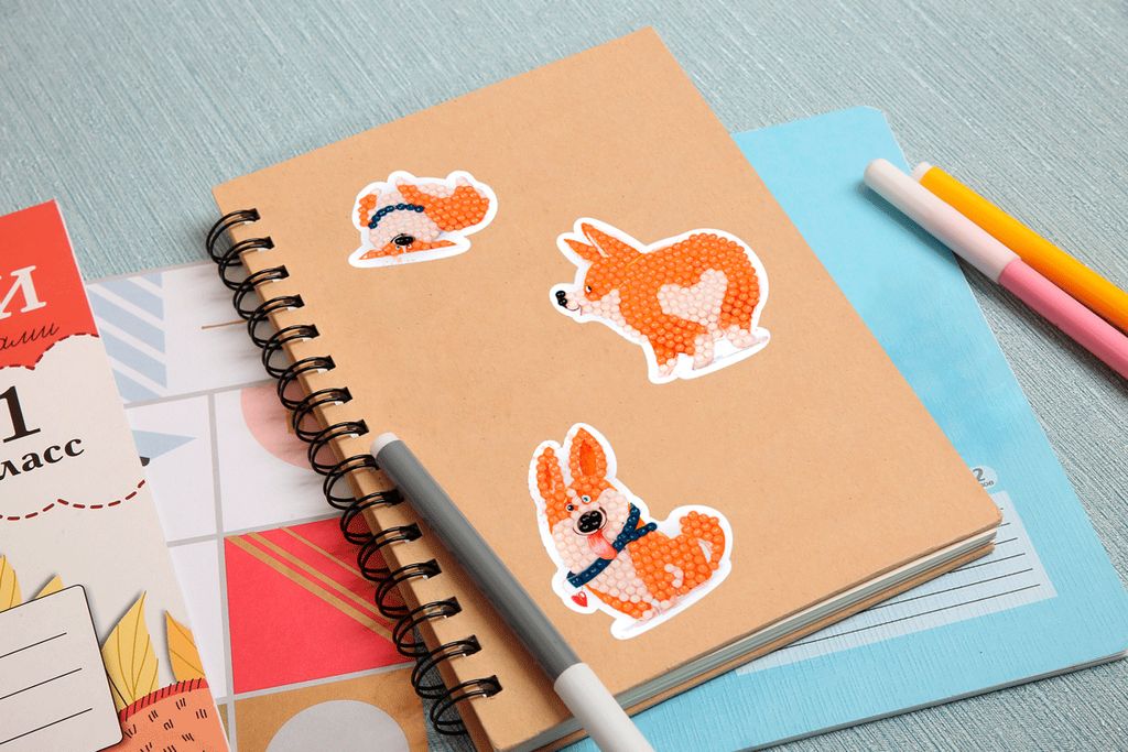 Кристальная (алмазная) мозаика ФРЕЯ ALVN-113 наклейки Корги 14 х 19.5 см