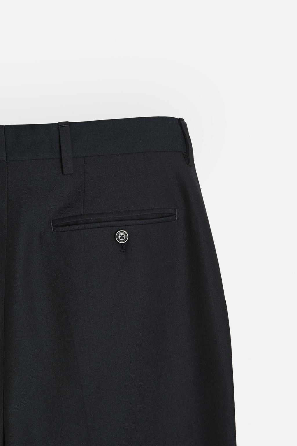 COTTON/WOOL PLEATED TROUSERS - Zara фото 18