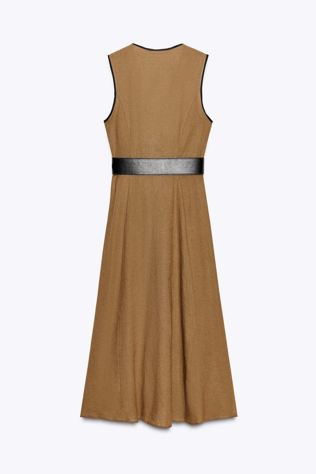 LINEN BLEND MIDI DRESS WITH BELT - Zara фото 10