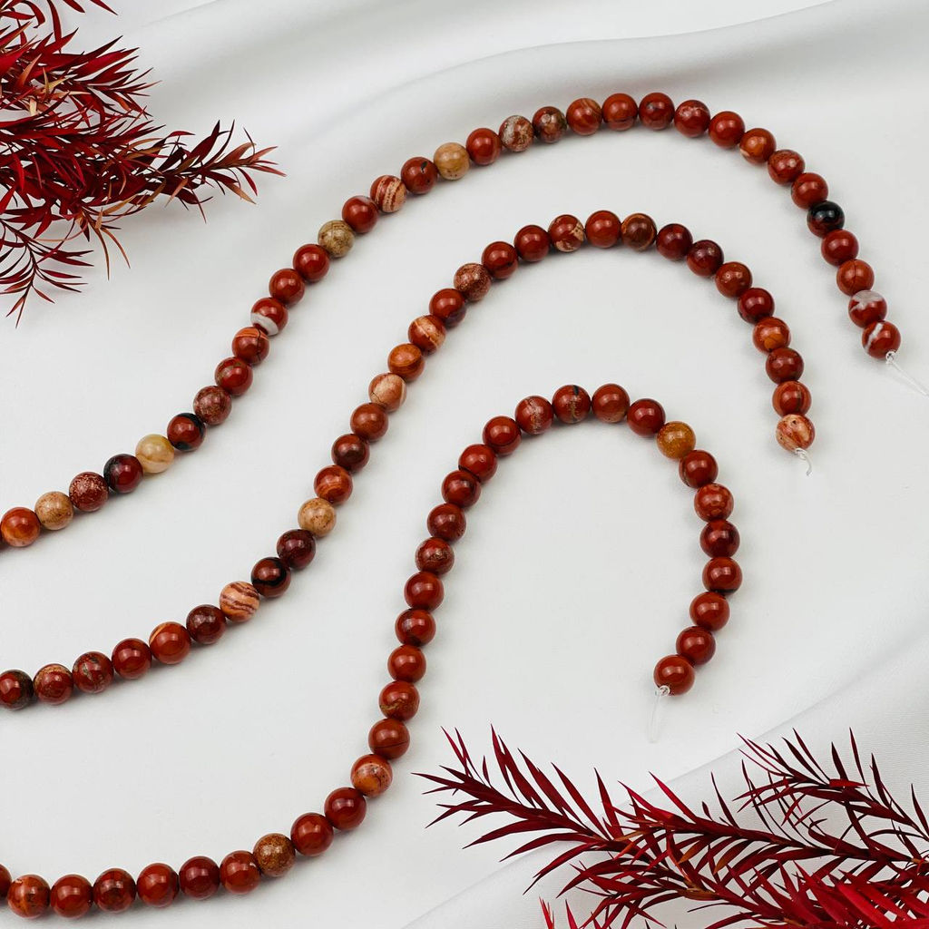 Бусины для украшений из кирпичной Яшмы 39 см