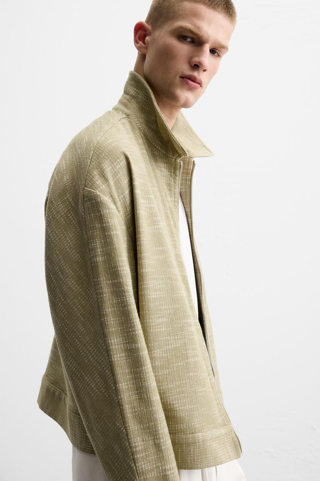TEXTURED ZIP-UP OVERSHIRT - Zara фото 7