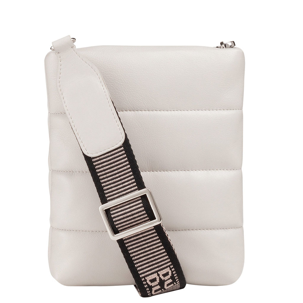 Итальянская кожаная сумка DuDu серии Falkland | жемчужный серый