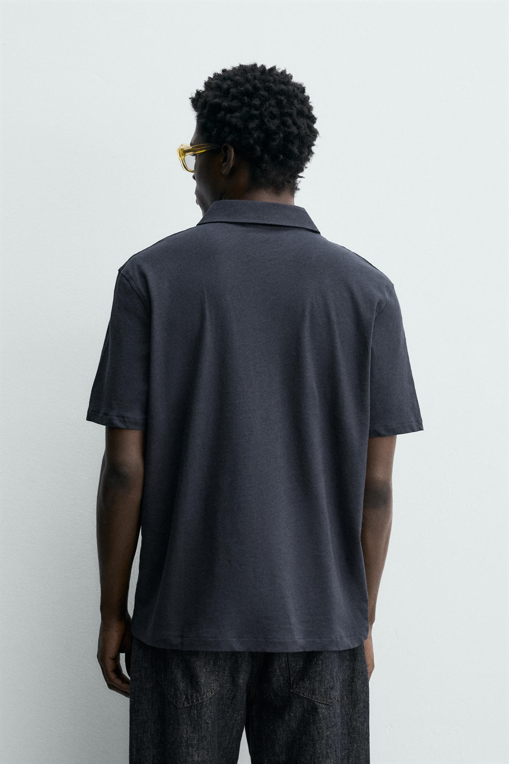 POLO REGULAR FIT ALGOD?N - LINO / Marino oscuro - Zara фото 3