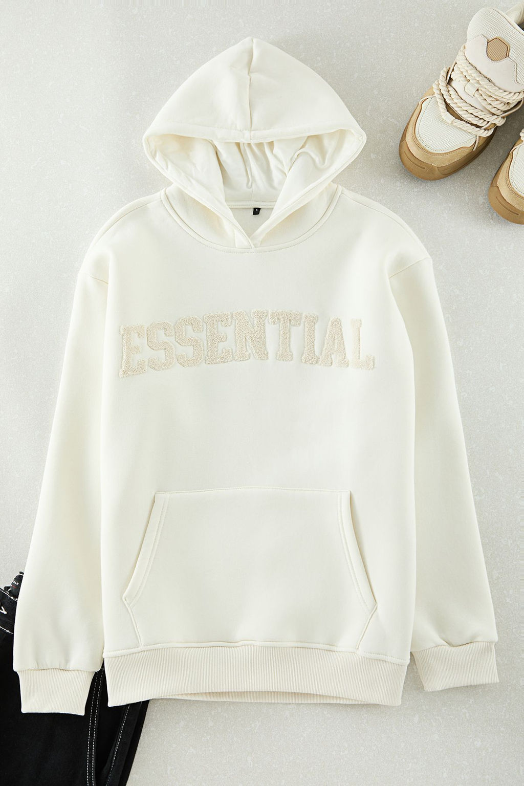TRENDYOL MAN Antrasit Oversize/Genis Kesim Yaz? Nak?sl? Ici Polar/S?cak Tutan Kapusonlu Sweatshirt TMNAW25SW00180 - Trendyolmilla фото 10