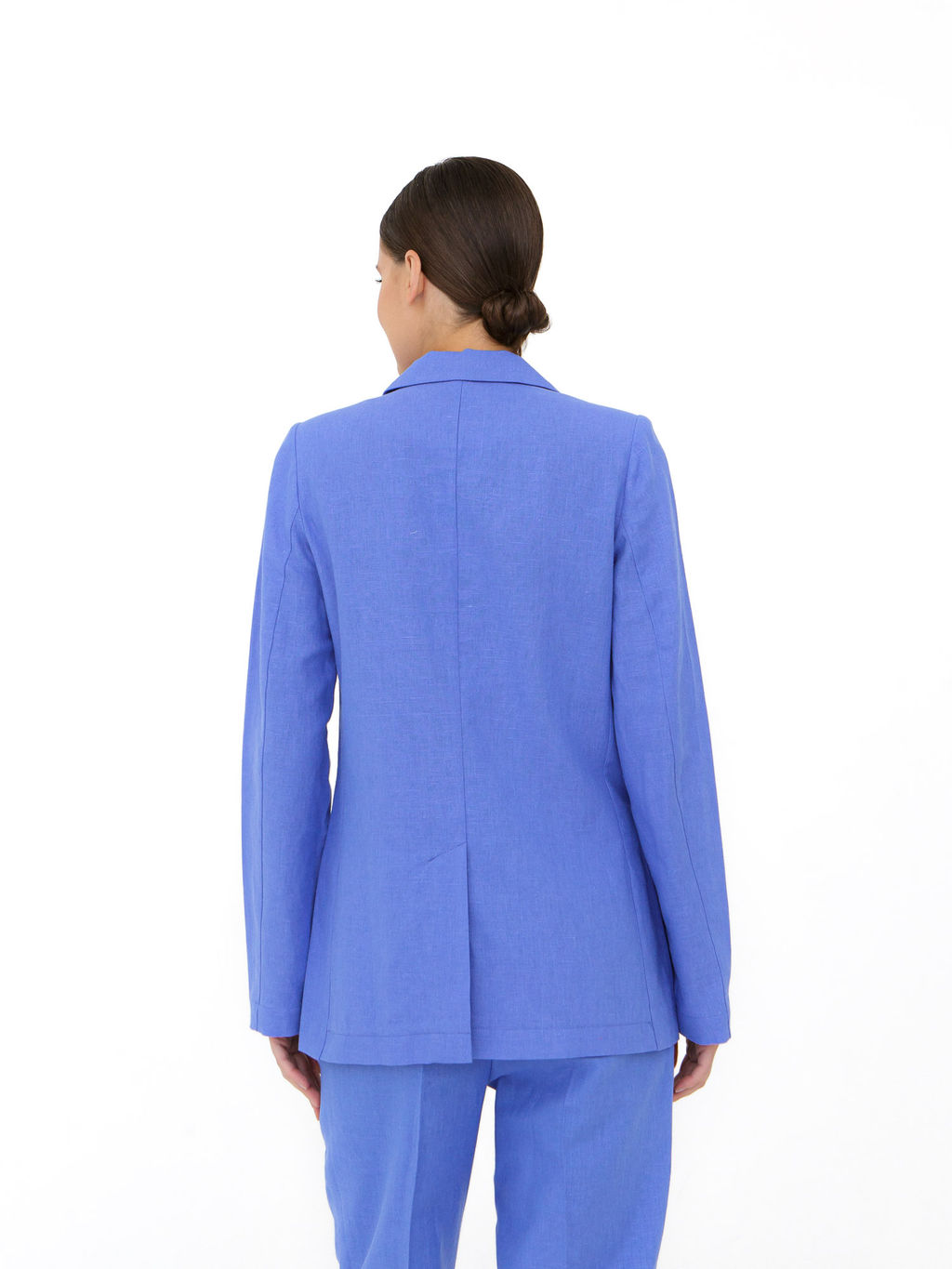 Жакет из льна и хлопка КЛ-7718-ИЛ23 василек