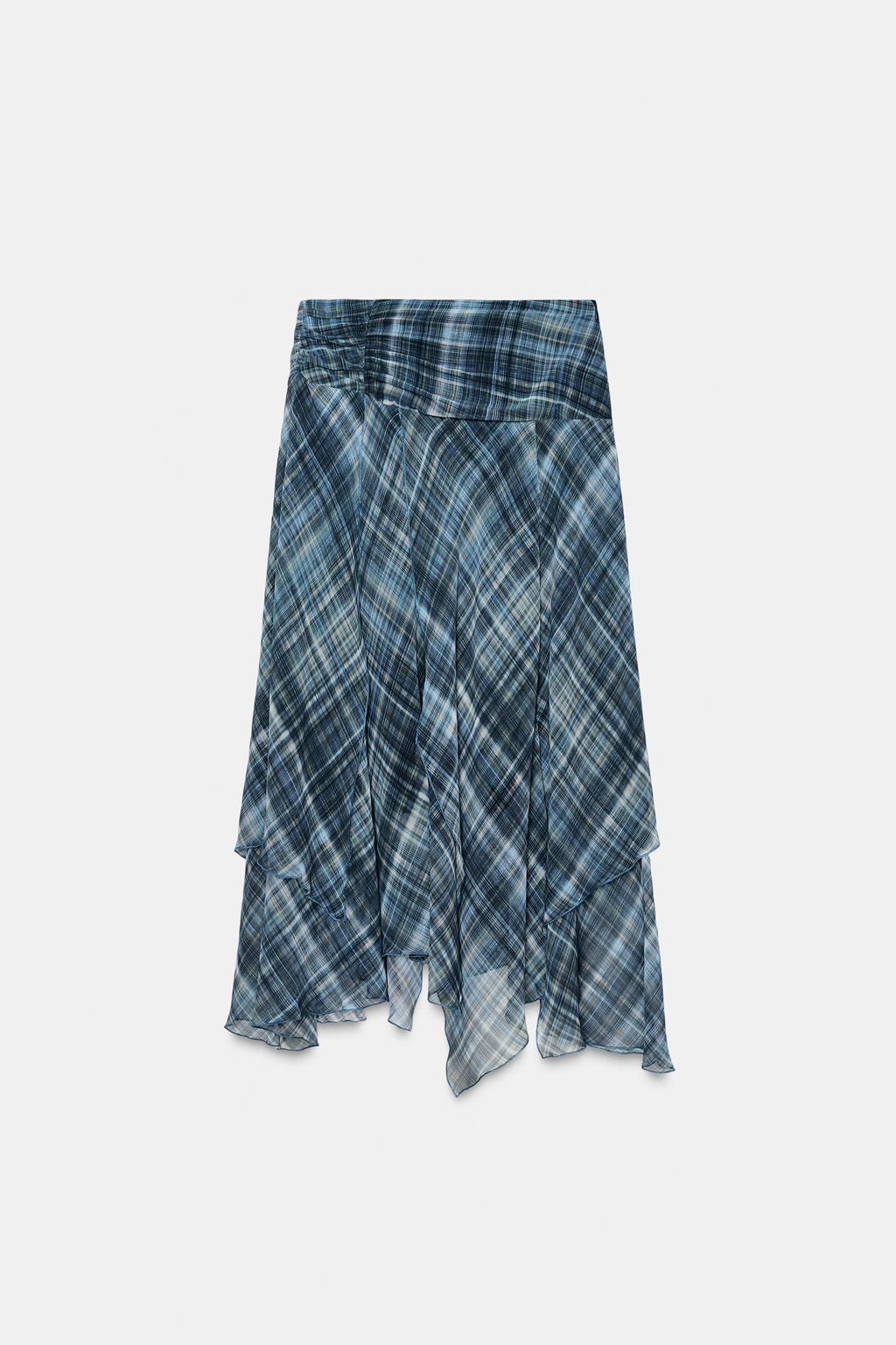 ASYMMETRIC CHECK MIDI SKIRT - Zara фото 9