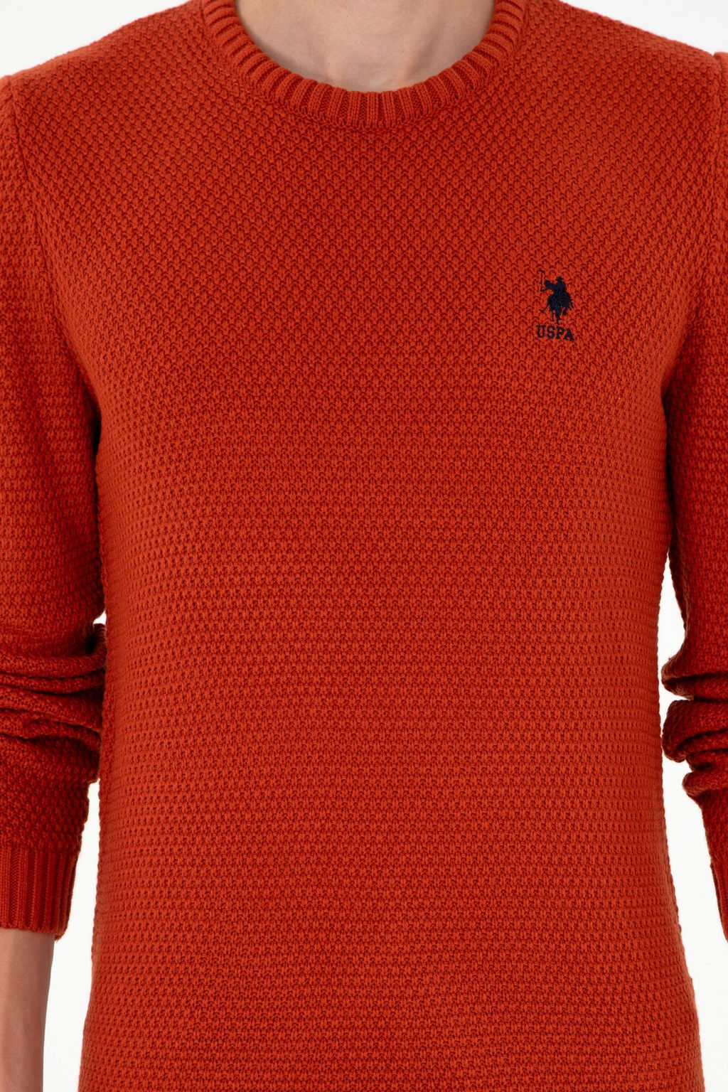 Мужской меланжевый свитер с плиткой Неожиданная скидка в корзине - U.s. polo assn фото 6