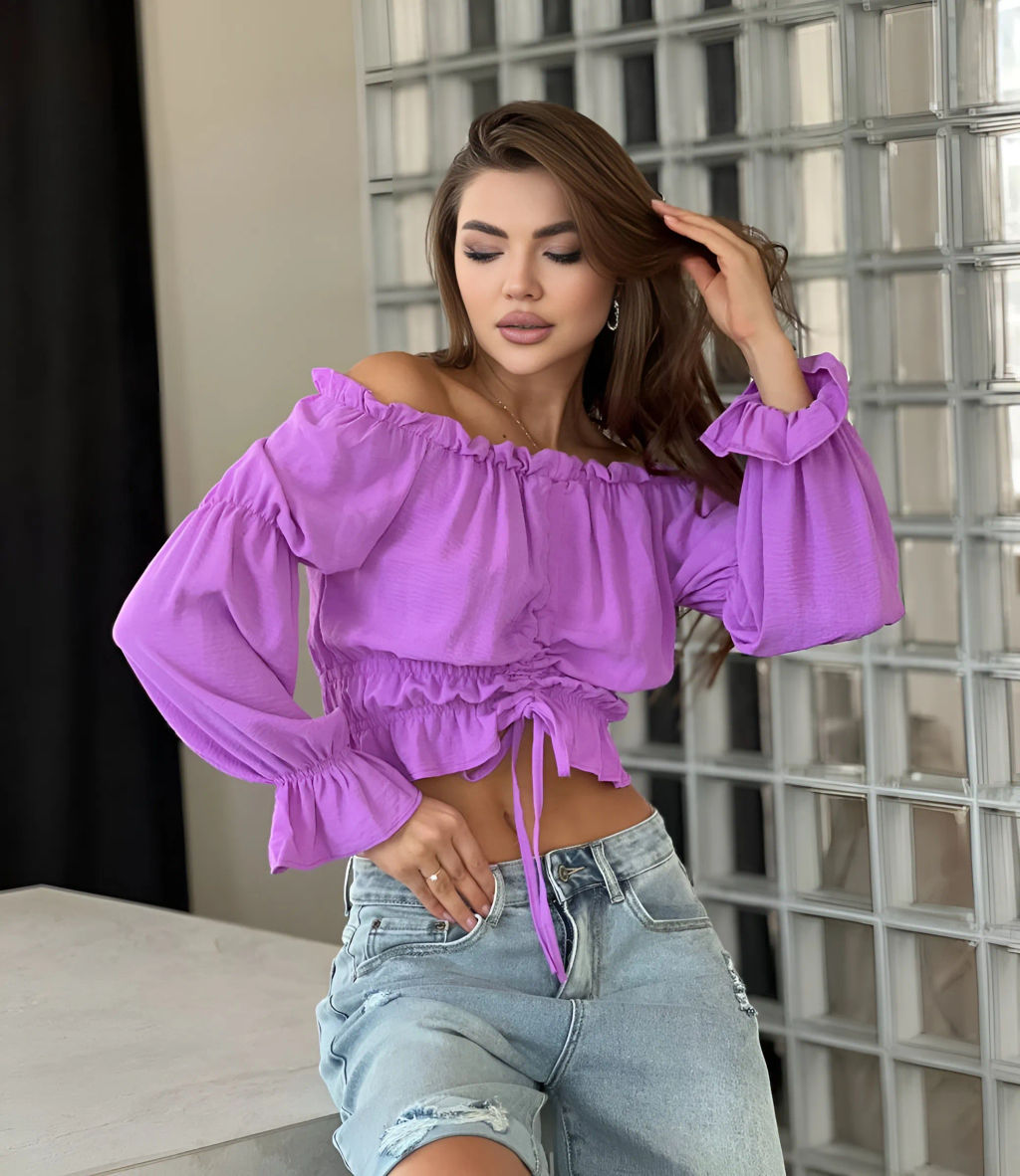 Блузка #БШ1802, лавандовый