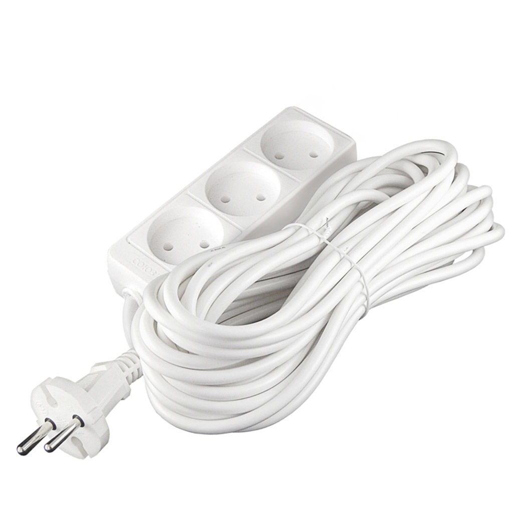 Удлинитель электрический "Союз" 10 метров, 3 розетки, без заземлениея, бытовой (Россия)