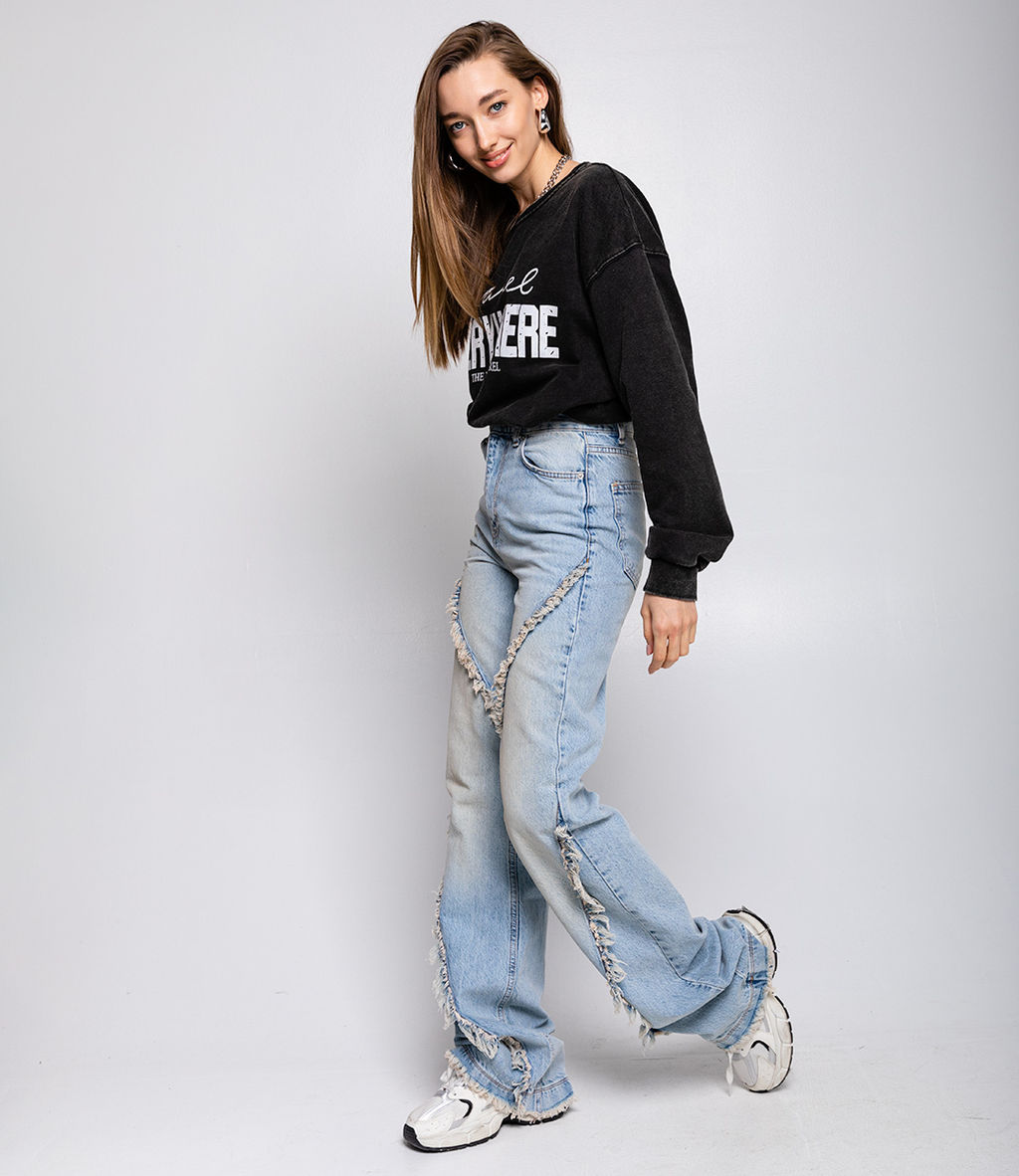 Джинсы #БШ2125, голубой