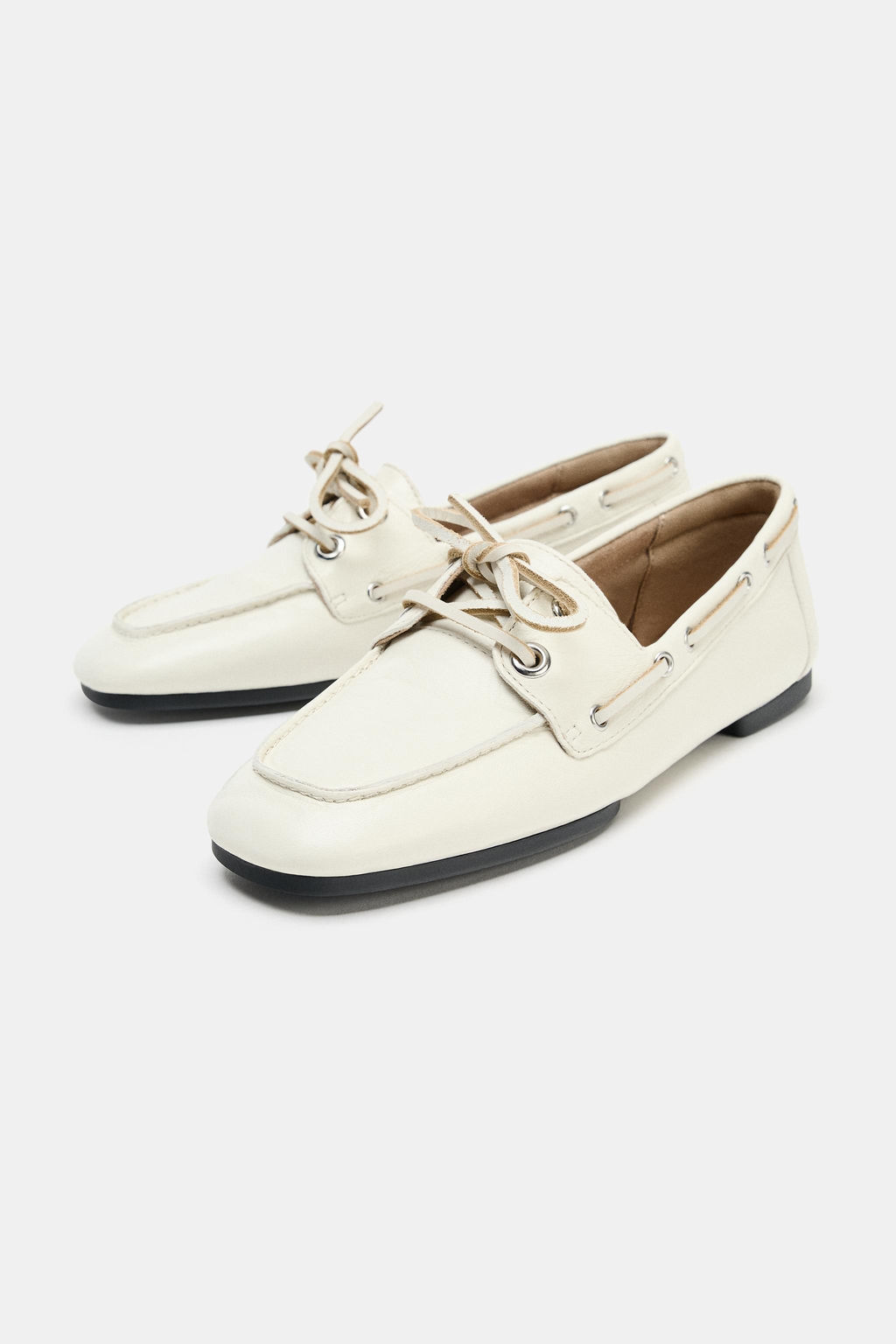 MOCAS?N PIEL PASADOS / Blanco Crudo - Zara фото 4