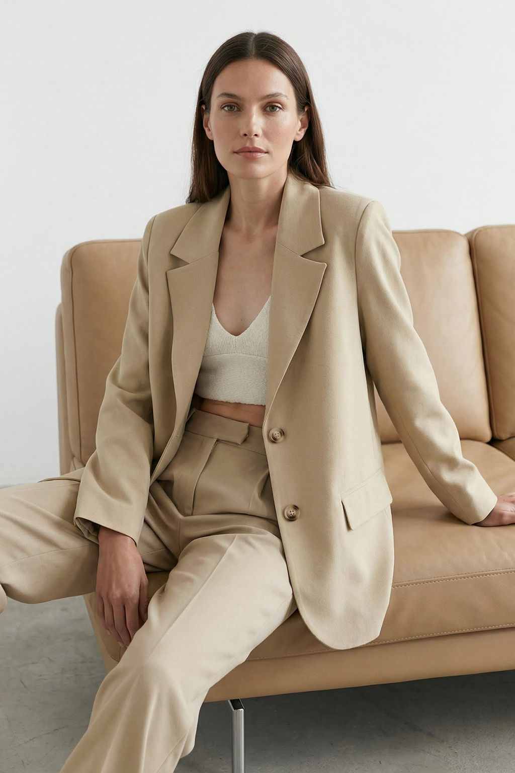 Limited Edition Vizon Regular Astarl? Dokuma Blazer Ceket TWOAW23BC00132