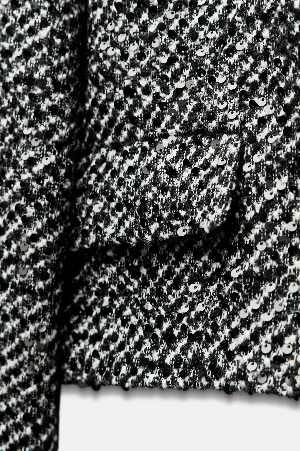 SEQUIN TEXTURED JACKET - Zara фото 8