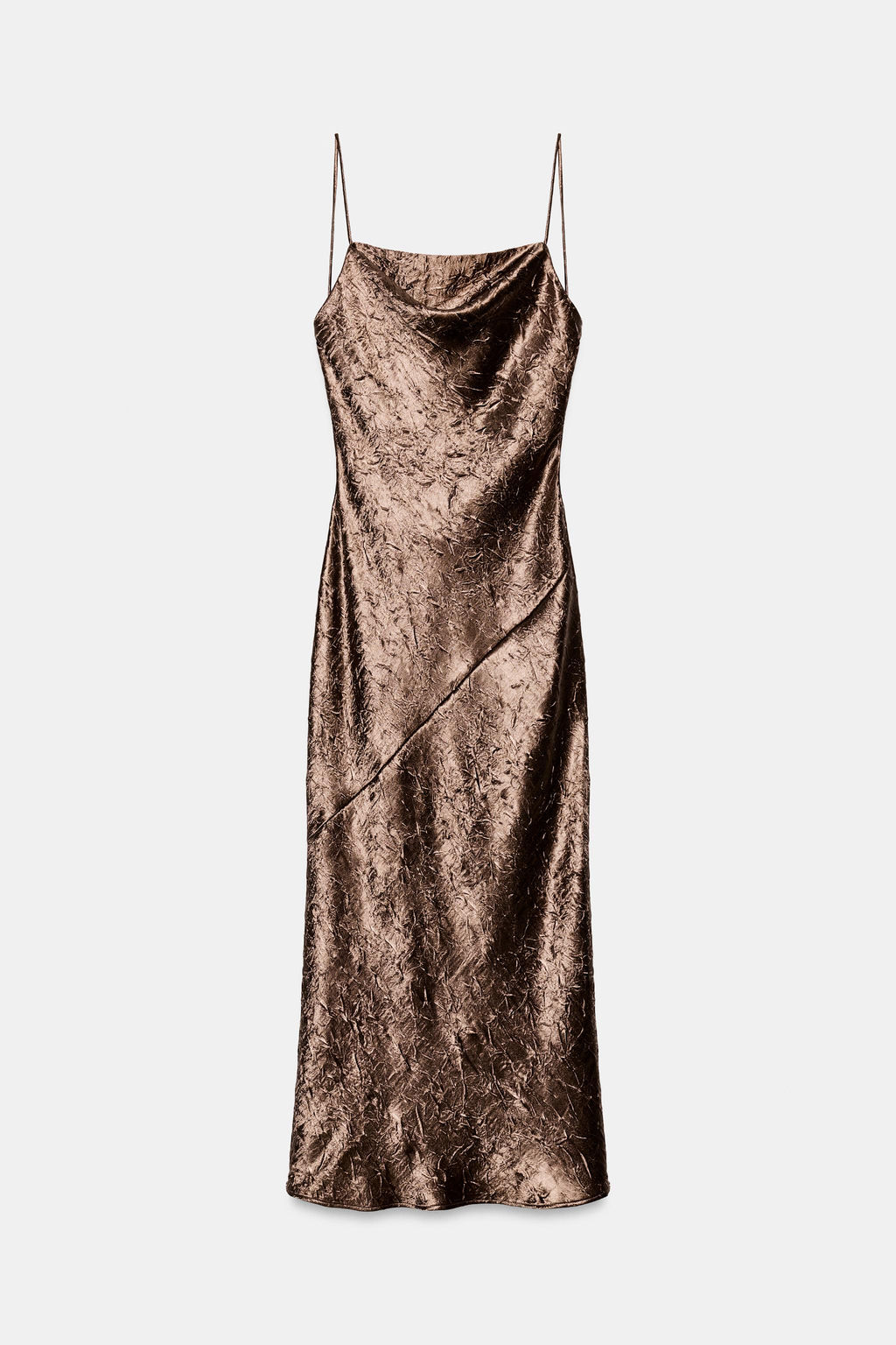 VESTIDO MIDI LENCERO / Marr?n - Zara фото 4