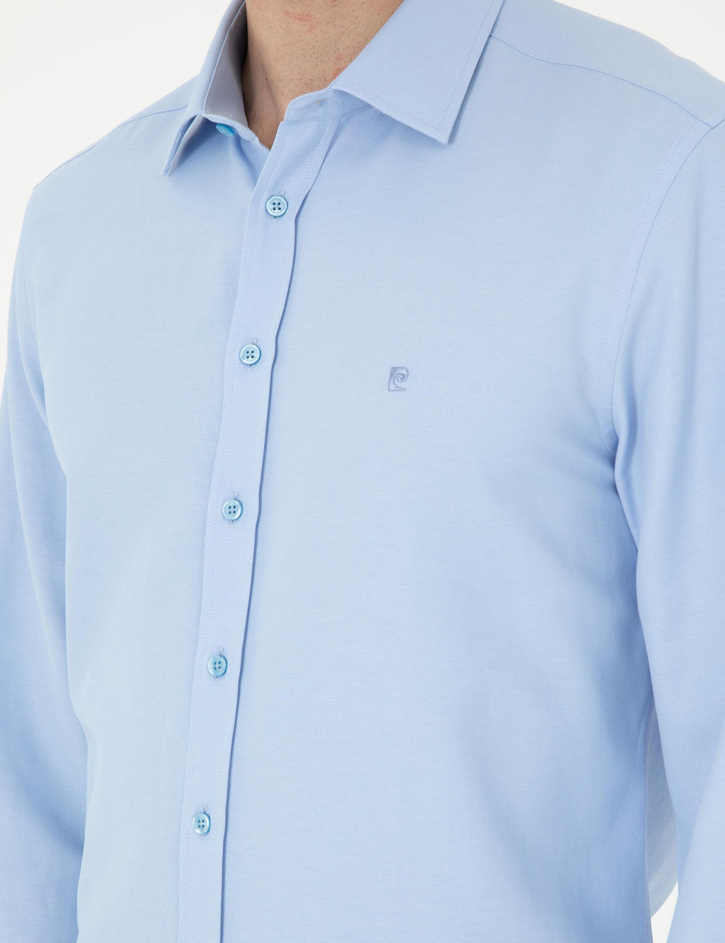 Koyu Mavi Oxford Slim Fit Uzun Kollu G_mlek