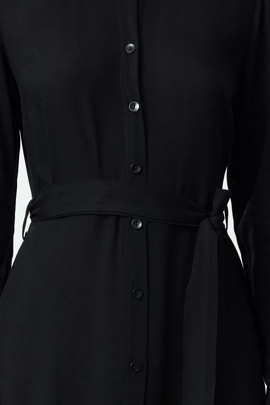 TRENDYOLMILLA Siyah Kusakl? Viskon Midi Dokuma Gomlek Elbise TWOAW25EL00436  фото 8