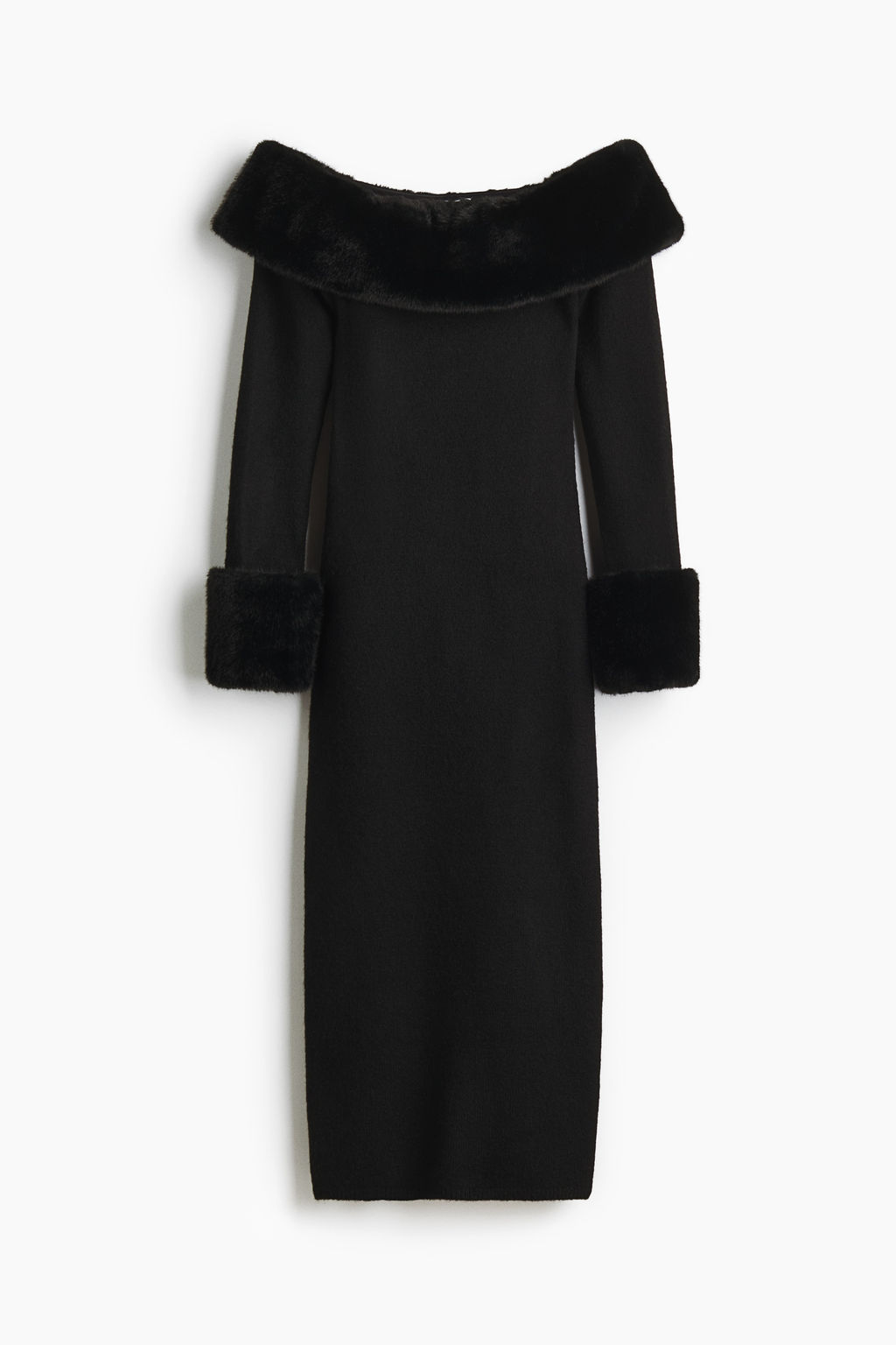 Vestido off-the-shoulder de punto