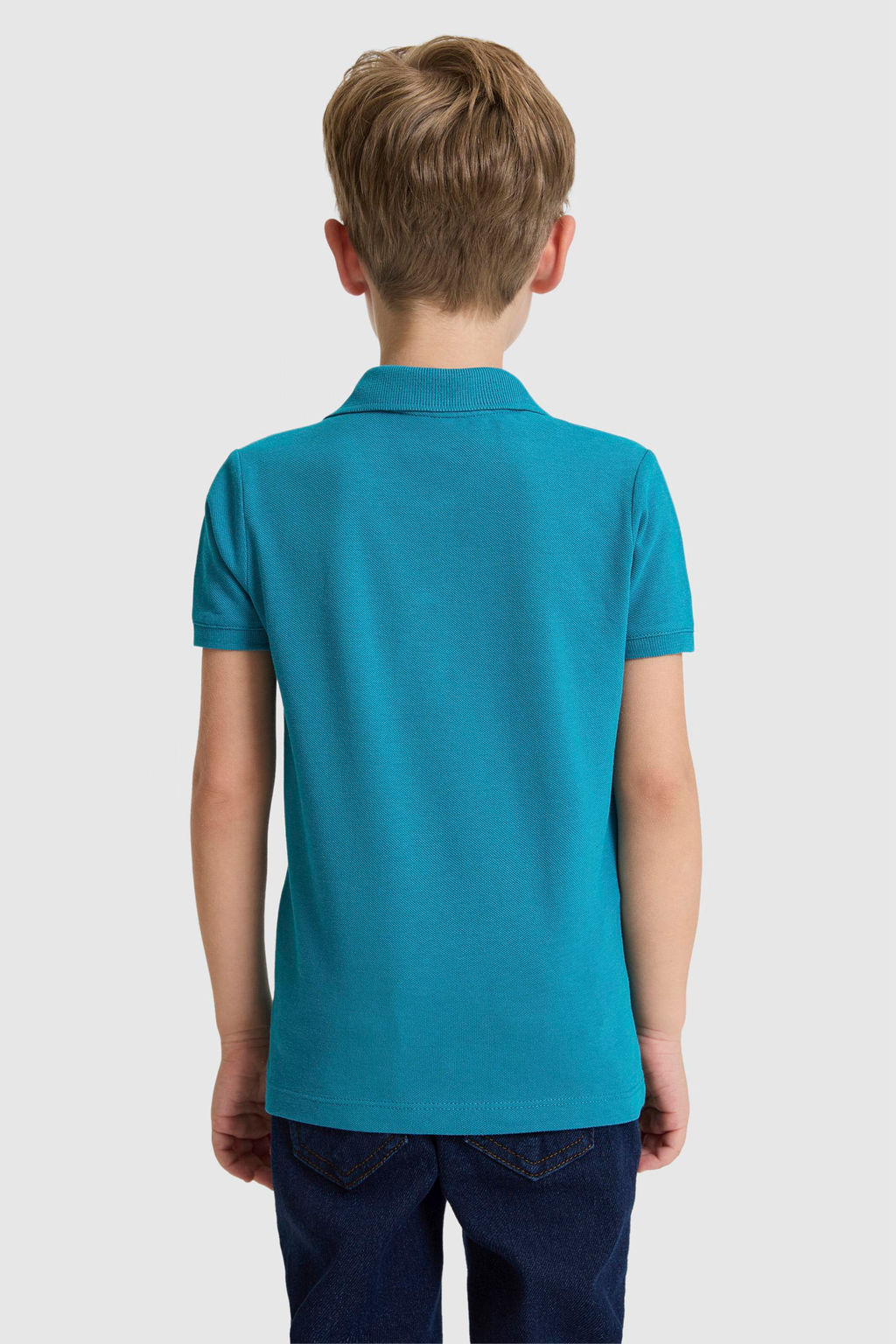 Erkek _ocuk Petrol Polo Yaka Basic Ti__rt